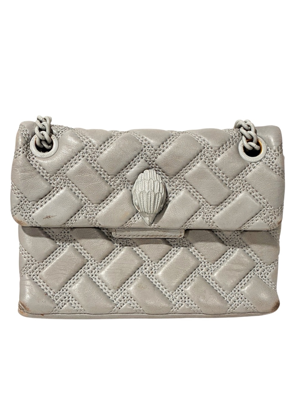Kurt Geiger MINI KENSINGTON DRENCH Slate Grey Chain Strap Shoulder Bag